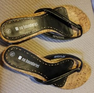 Black and tan sandals